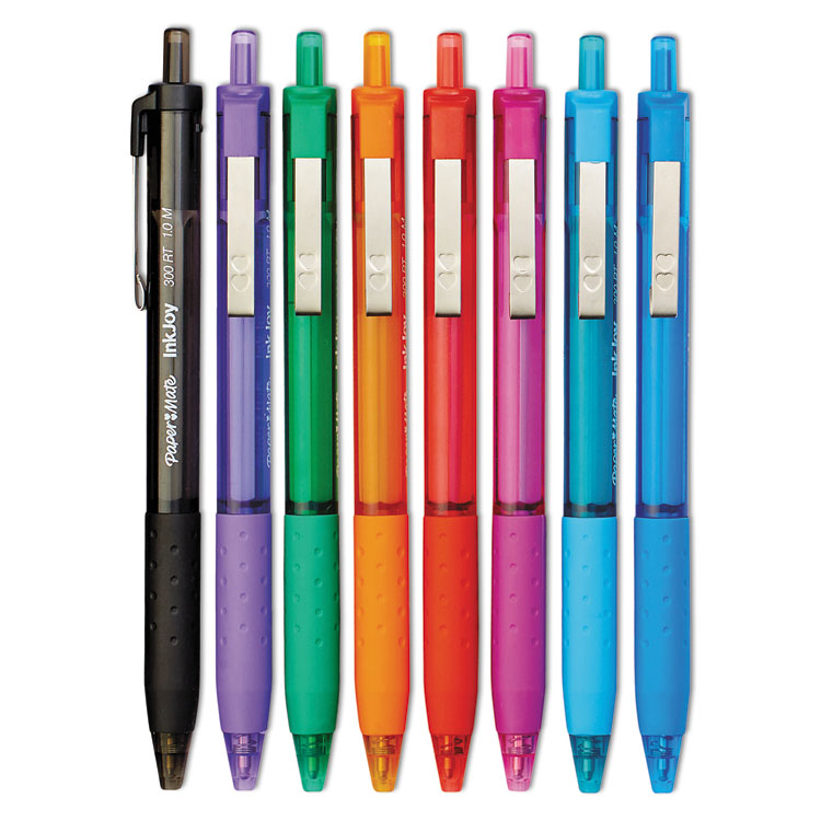 Paper Mate® InkJoy 300 RT Ballpoint Pen Retractable, Medium 1 mm, Assorted Ink and Barrel Colors, 8/Pack (PAP1945921)