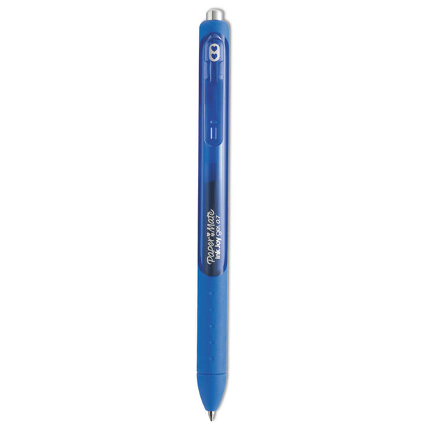 Paper Mate® InkJoy Gel Pen, Retractable, Medium 0.7 mm, Blue Ink, Blue Barrel, Dozen (PAP1951721)
