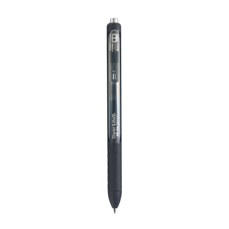 Paper Mate® InkJoy Gel Pen, Retractable, Medium 0.7 mm, Black Ink, Black Barrel, Dozen (PAP1951719)