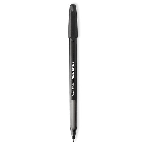 Paper Mate® InkJoy 100 Ballpoint Pen/Stylus, Stick, Medium 1 mm, Black Ink, Black Barrel, Dozen (PAP1951348)