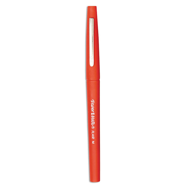 Paper Mate® Point Guard Flair Felt Tip Porous Point Pen, Stick, Bold 1.4 mm, Red Ink, Red Barrel, 36/Box (PAP1921091)