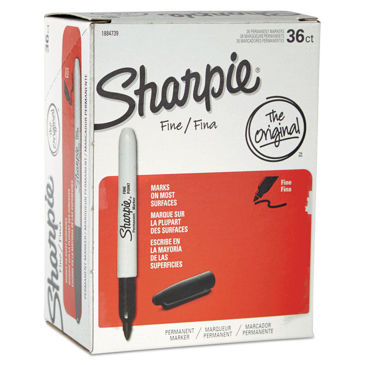 Sharpie Fine Tip Permanent Marker, Black, 36/Pack (SAN1884739) Pack of 36