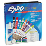 EXPO® Low-Odor Dry Erase Marker, Eraser and Cleaner Kit, Medium Assorted Tips, Assorted Colors, 12/Set (SAN80054) 1 Set