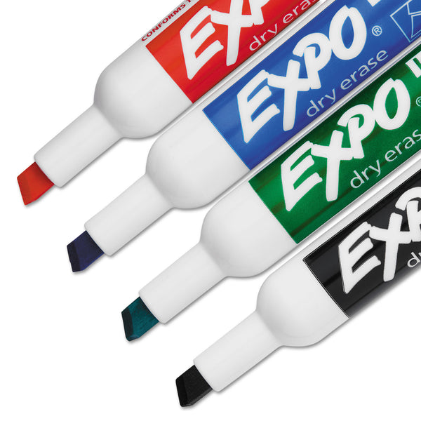 Expo® Low-Odor Dry Erase Marker Starter Set, Broad Chisel Tip, Assorted Colors, 4/Set (SAN80653A) 4 ST