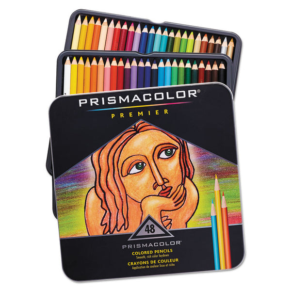 Prismacolor® Premier Colored Pencil, 3 mm, 2B, Assorted Lead and Barrel Colors, 48/Pack (SAN3598THT) Set of 48