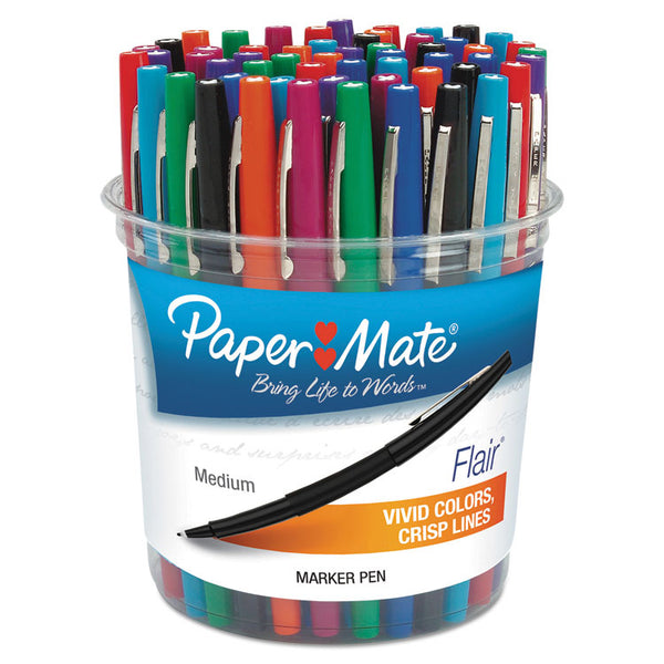 Paper Mate® Point Guard Flair Felt Tip Porous Point Pen, Stick, Bold 1.4 mm, Assorted Ink and Barrel Colors, 48/Pack (PAP4651)