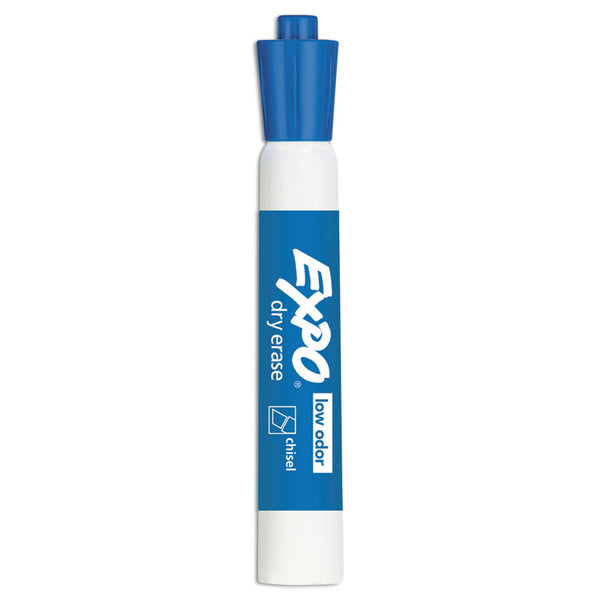 EXPO® Low-Odor Dry-Erase Marker, Broad Chisel Tip, Blue, Dozen (SAN80003)