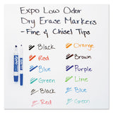 EXPO® Low-Odor Dry Erase Marker, Eraser and Cleaner Kit, Medium Assorted Tips, Assorted Colors, 12/Set (SAN80054) 1 Set