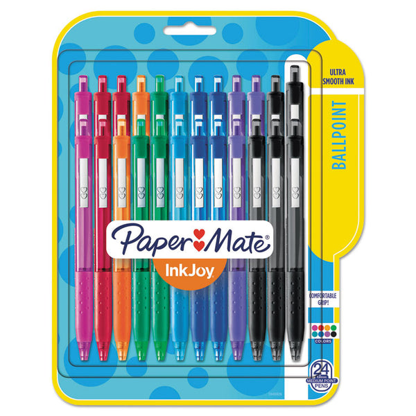 Paper Mate® InkJoy 300 RT Ballpoint Pen Retractable, Medium 1 mm, Assorted Ink and Barrel Colors, 24/Pack (PAP1945926)