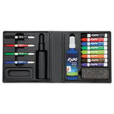 EXPO® Low-Odor Dry Erase Marker, Eraser and Cleaner Kit, Medium Assorted Tips, Assorted Colors, 12/Set (SAN80054) 1 Set