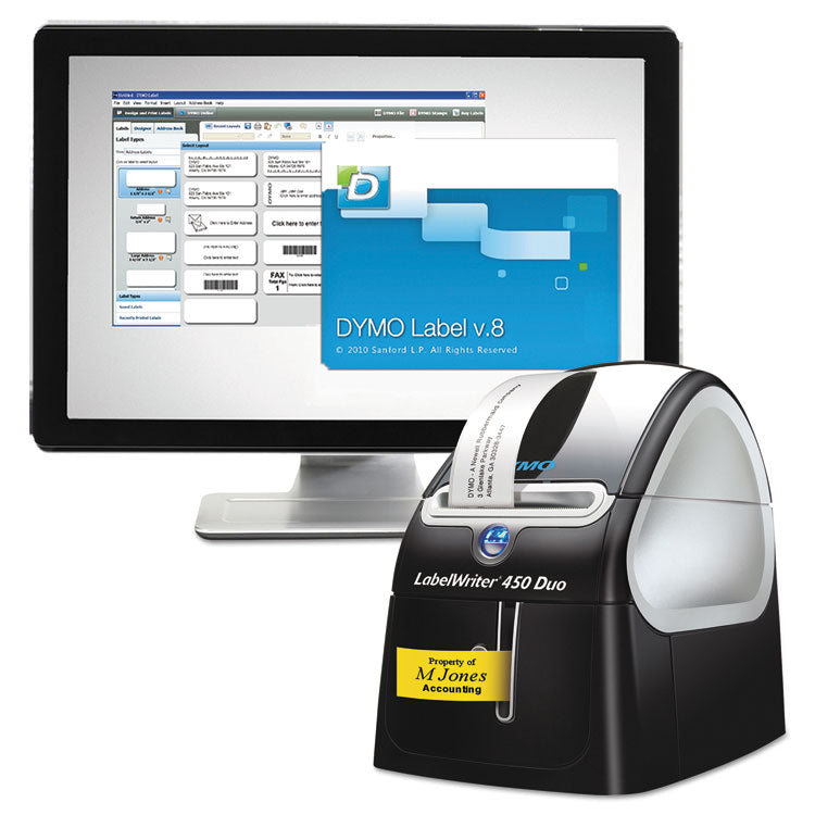 DYMO® LabelWriter 450 DUO Label Printer, 71 Labels/min Print Speed, 5.5 x 7.8 x 7.3 (DYM1752267)