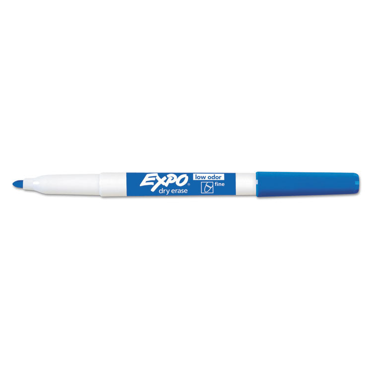 EXPO® Low-Odor Dry-Erase Marker, Fine Bullet Tip, Blue, Dozen (SAN86003) 1 Dozen