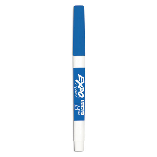 EXPO® Low-Odor Dry-Erase Marker, Fine Bullet Tip, Blue, Dozen (SAN86003)