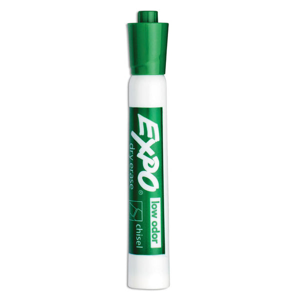 EXPO® Low-Odor Dry-Erase Marker, Broad Chisel Tip, Green, Dozen (SAN80004)