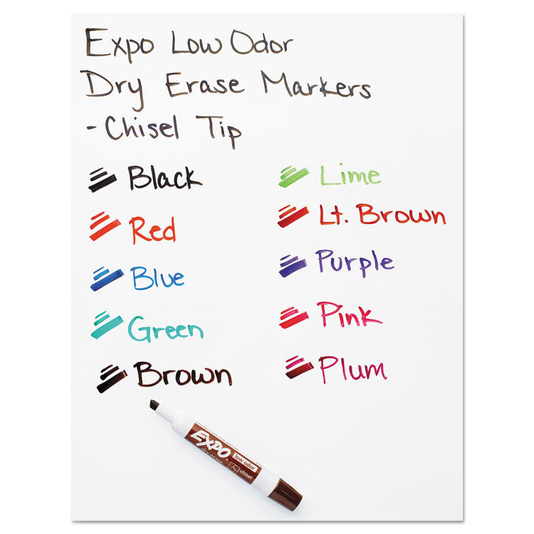 EXPO® Low-Odor Dry-Erase Marker, Broad Chisel Tip, Green, Dozen (SAN80004) 1 Dozen