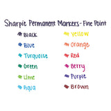 Sharpie® Fine Tip Permanent Marker, Fine Bullet Tip, Blue, Dozen (SAN30003)