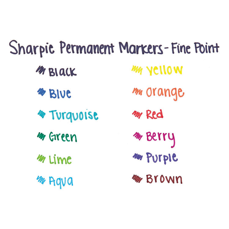 Sharpie® Fine Tip Permanent Marker, Fine Bullet Tip, Red, Dozen (SAN30002)