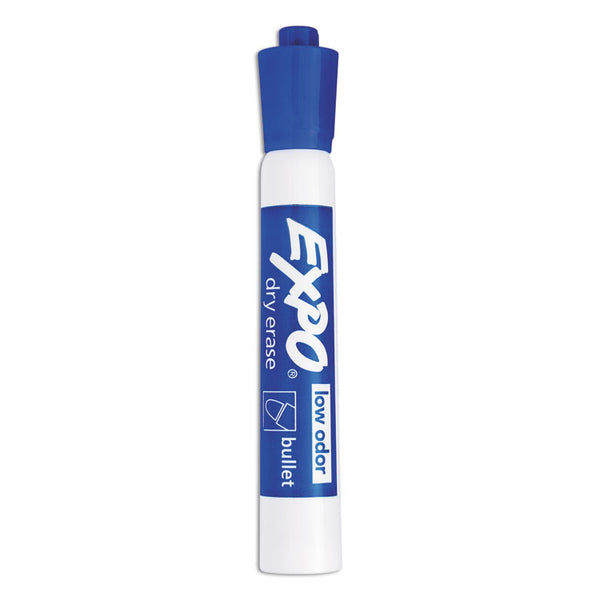 EXPO® Low-Odor Dry-Erase Marker, Medium Bullet Tip, Blue, Dozen (SAN82003)