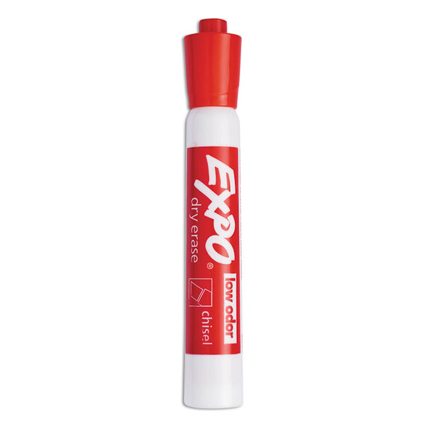 EXPO® Low-Odor Dry-Erase Marker, Broad Chisel Tip, Red, Dozen (SAN80002)