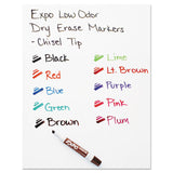 EXPO® Low-Odor Dry-Erase Marker, Broad Chisel Tip, Blue, Dozen (SAN80003) 1 Dozen