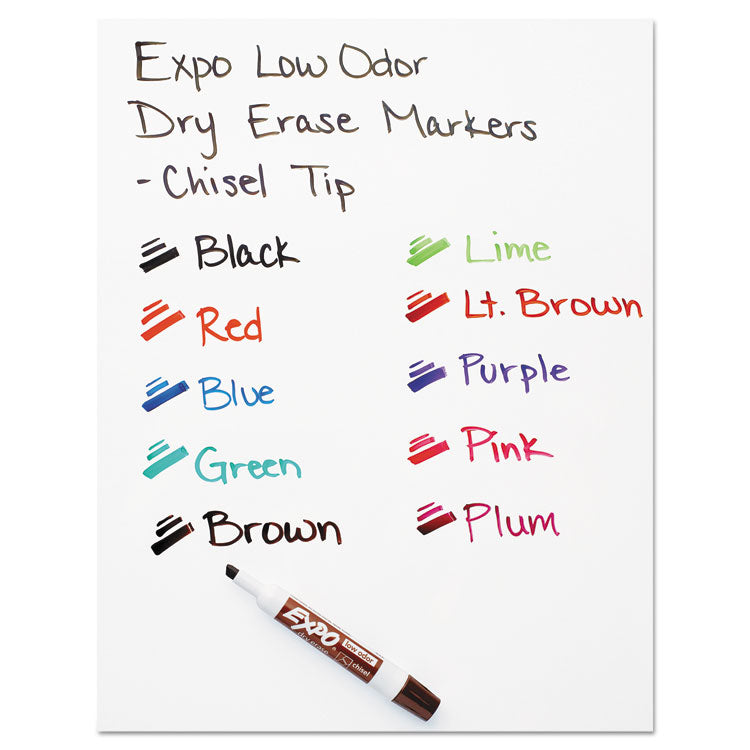 EXPO® Low-Odor Dry-Erase Marker, Broad Chisel Tip, Blue, Dozen (SAN80003) 1 Dozen