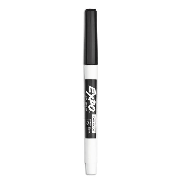 EXPO® Low-Odor Dry-Erase Marker, Fine Bullet Tip, Black, Dozen (SAN86001)