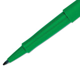 Paper Mate® Point Guard Flair Felt Tip Porous Point Pen, Stick, Medium 0.7 mm, Green Ink, Green Barrel, Dozen (PAP8440152)
