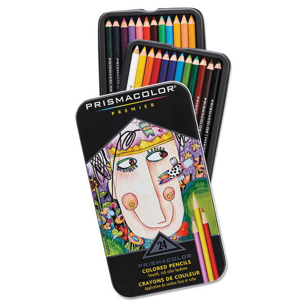 Prismacolor® Premier Colored Pencil, 3 mm, 2B, Assorted Lead and Barrel Colors, 24/Pack (SAN3597THT) Set of 24