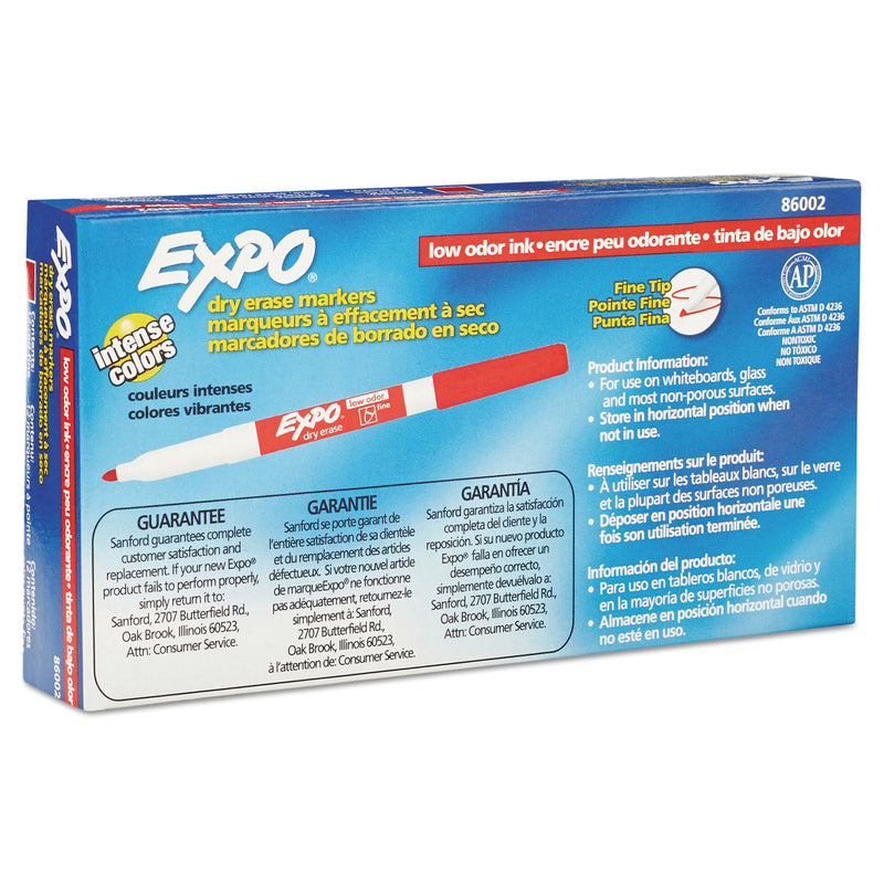 Expo® Low-Odor Dry-Erase Marker, Fine Bullet Tip, Red, Dozen (SAN86002A) 1 Dozen