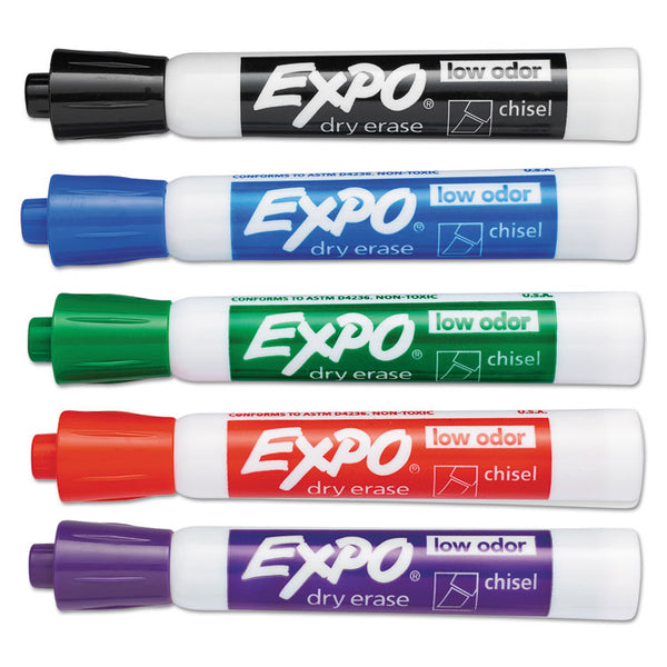 EXPO® Low-Odor Dry-Erase Marker Value Pack, Broad Chisel Tip, Assorted Colors, 36/Box (SAN1921061)