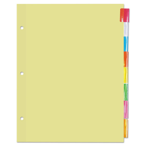 Universal® Insertable Tab Index, 8-Tab, 11 x 8.5, Buff, Assorted Tabs, 24 Sets (UNV20840)