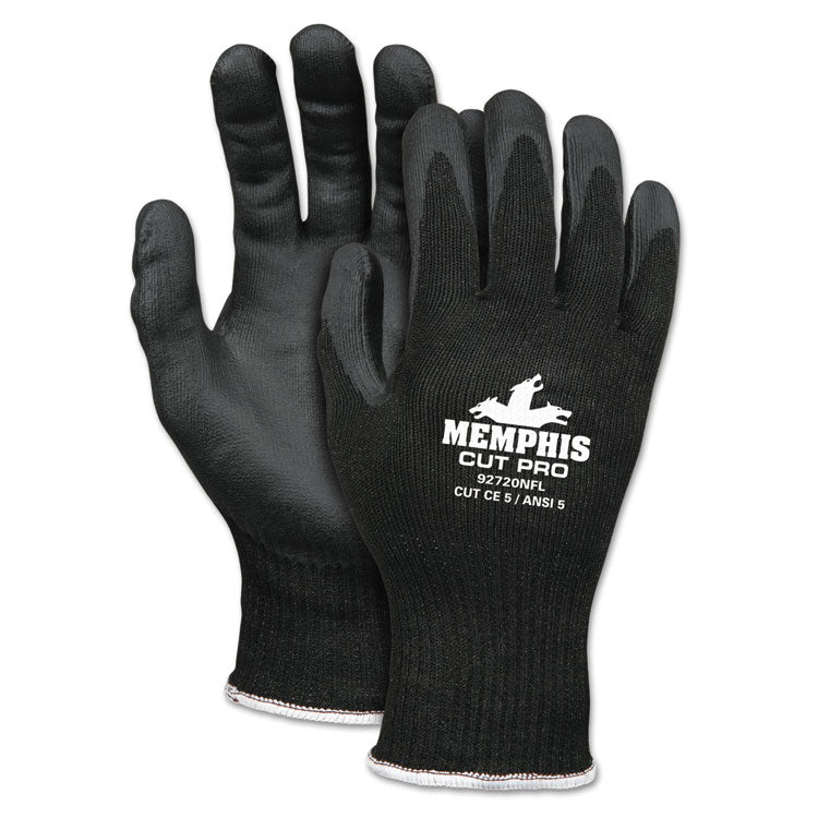 MCR™ Safety Cut Pro 92720NF Gloves, Large, Black, HPPE/Nitrile Foam (CRW92720NFL)