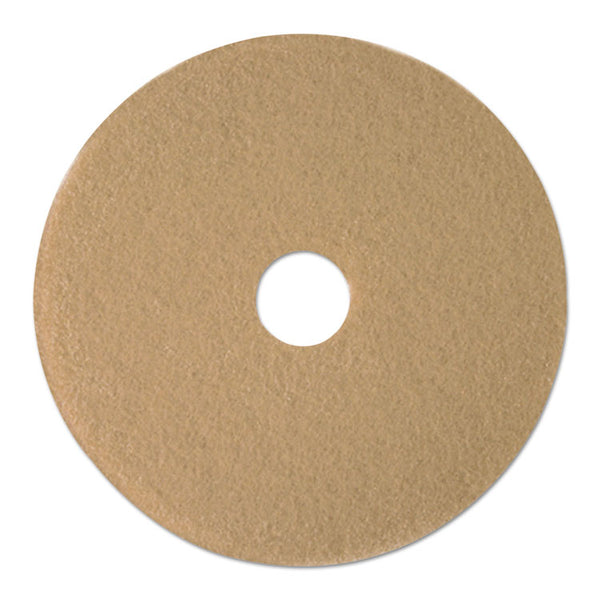 Boardwalk® Burnishing Floor Pads, 19" Diameter, Tan, 5/Carton (BWK4019ULT)