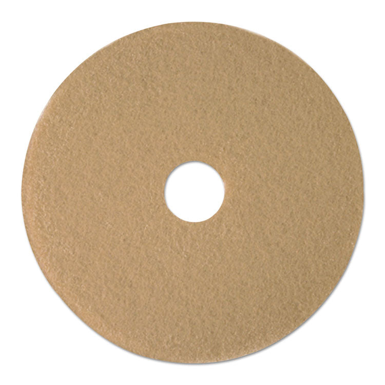 Boardwalk® Burnishing Floor Pads, 19" Diameter, Tan, 5/Carton (BWK4019ULT)