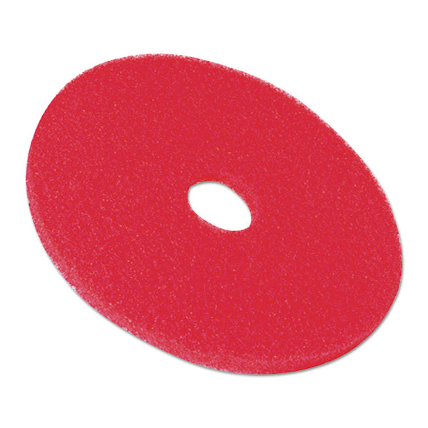 3M™ Low-Speed Buffer Floor Pads 5100, 14" Diameter, Red, 5/Carton (MMM08389)