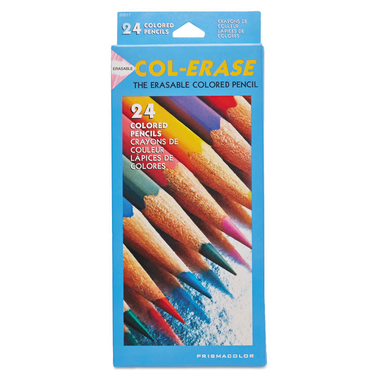 Prismacolor® Col-Erase Pencil with Eraser, 0.7 mm, 2B, Assorted Lead and Barrel Colors, 24/Pack (SAN20517) Pack of 24
