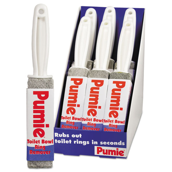 Pumie® Toilet Bowl Ring Remover with Handle, 1.25 x 5, Gray, 6/Carton (UPMJAN6)