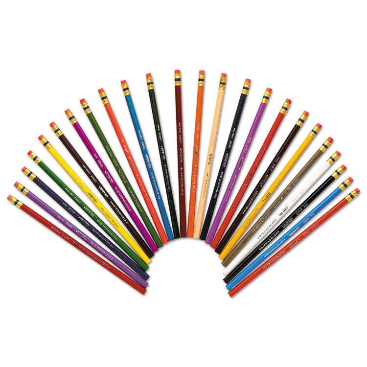Prismacolor® Col-Erase Pencil with Eraser, 0.7 mm, 2B, Assorted Lead and Barrel Colors, 24/Pack (SAN20517) Pack of 24