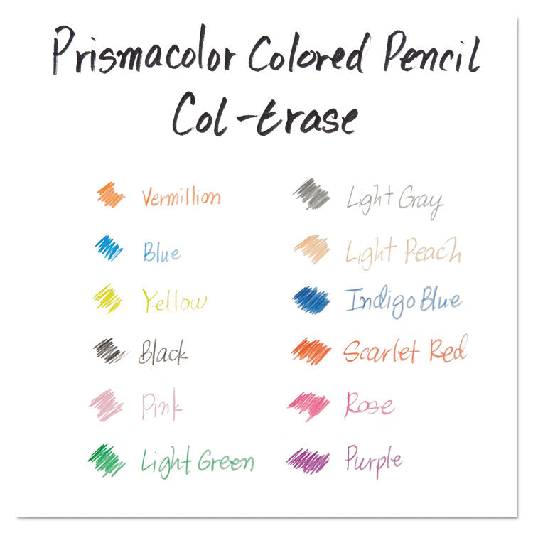 Prismacolor® Col-Erase Pencil with Eraser, 0.7 mm, 2B, Assorted Lead and Barrel Colors, 24/Pack (SAN20517) Pack of 24