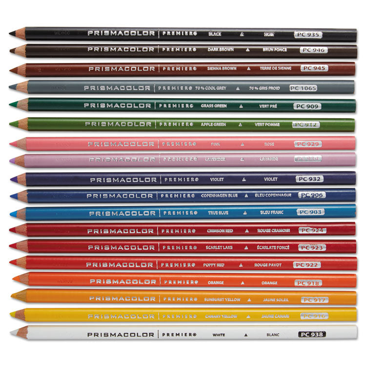Prismacolor® Premier Colored Pencil, 0.7 mm, 2H (#4), Assorted Lead and Barrel Colors, 72/Pack (SAN3599TN) Set of 72