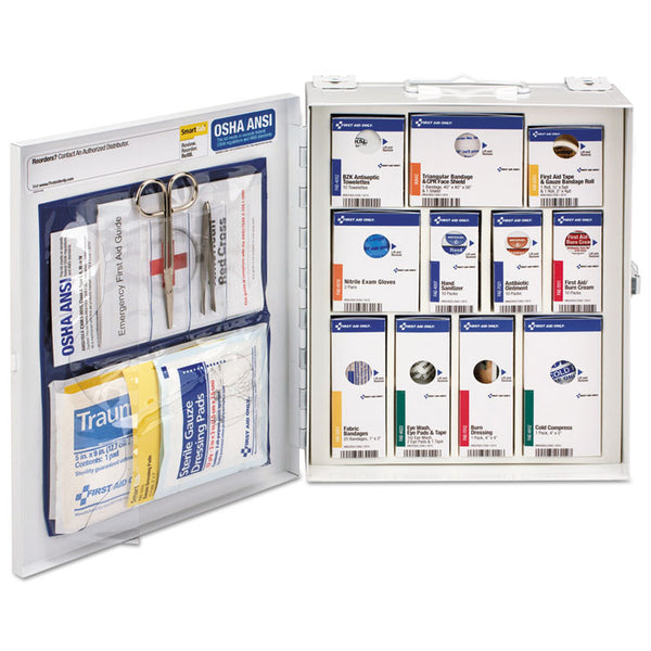 First Aid Only™ ANSI 2015 SmartCompliance General Business First Aid Station Class A, No Meds, 25 People, 94 Pieces, Metal Case (FAO90578021) Each