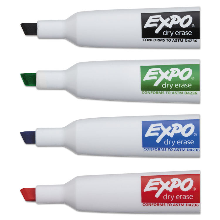 EXPO® Magnetic Dry Erase Marker, Broad Chisel Tip, Assorted Colors, 4/Pack (SAN1944728) Pack of 4
