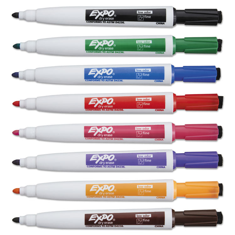EXPO® Magnetic Dry Erase Marker, Fine Bullet Tip, Assorted Colors, 8/Pack (SAN1944748) Pack of 6