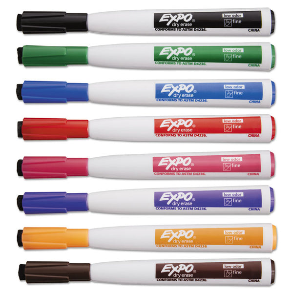 EXPO® Magnetic Dry Erase Marker, Fine Bullet Tip, Assorted Colors, 8/Pack (SAN1944748)