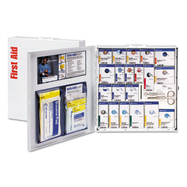 First Aid Only™ ANSI 2015 SmartCompliance Food Service First Aid Kit, w/o Medication, 50 People, 260 Pieces, Metal Case (FAO746006021) 1 Kit