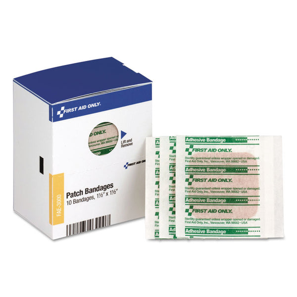 First Aid Only™ SmartCompliance Patch Bandages, 1.5 x 1.5, 10/Box (FAOFAE3000) Each