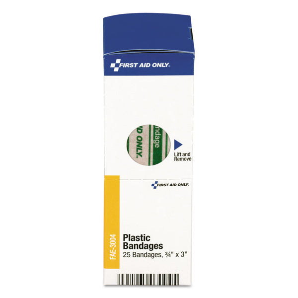 First Aid Only™ SmartCompliance Plastic Bandages, 0.75 x 3, 25/Box (FAOFAE3004) Each