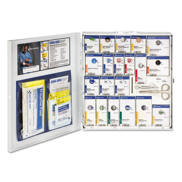 First Aid Only™ ANSI 2015 SmartCompliance General Business First Aid Station for 50 People, No Medication, 202 Pieces, Metal Case (FAO746004021) 1 Kit