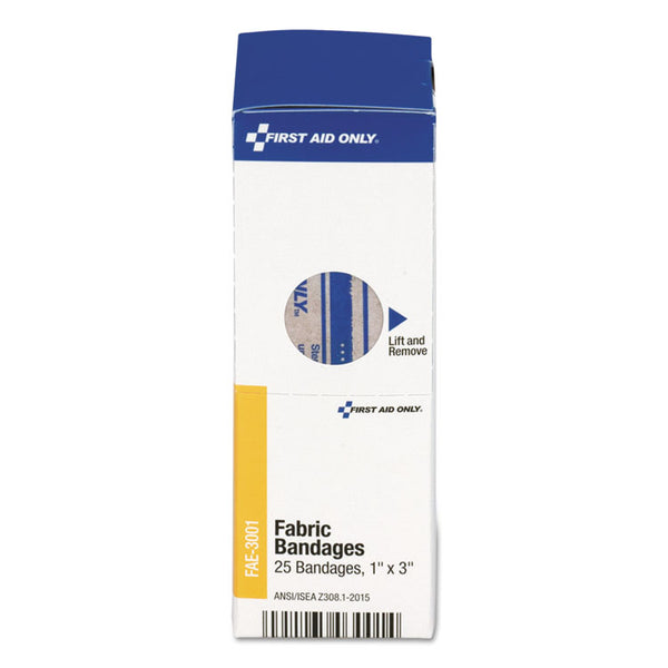 First Aid Only™ SmartCompliance Fabric Bandages, 1 x 3, 25/Box (FAOFAE3001) Each