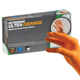 NitriDerm® Ultra Orange™ Exam Glove X-Large NonSterile Nitrile Standard Cuff Length Fully Textured Orange Chemo Tested / Fentanyl Tested (783820_BX) 100/BX
